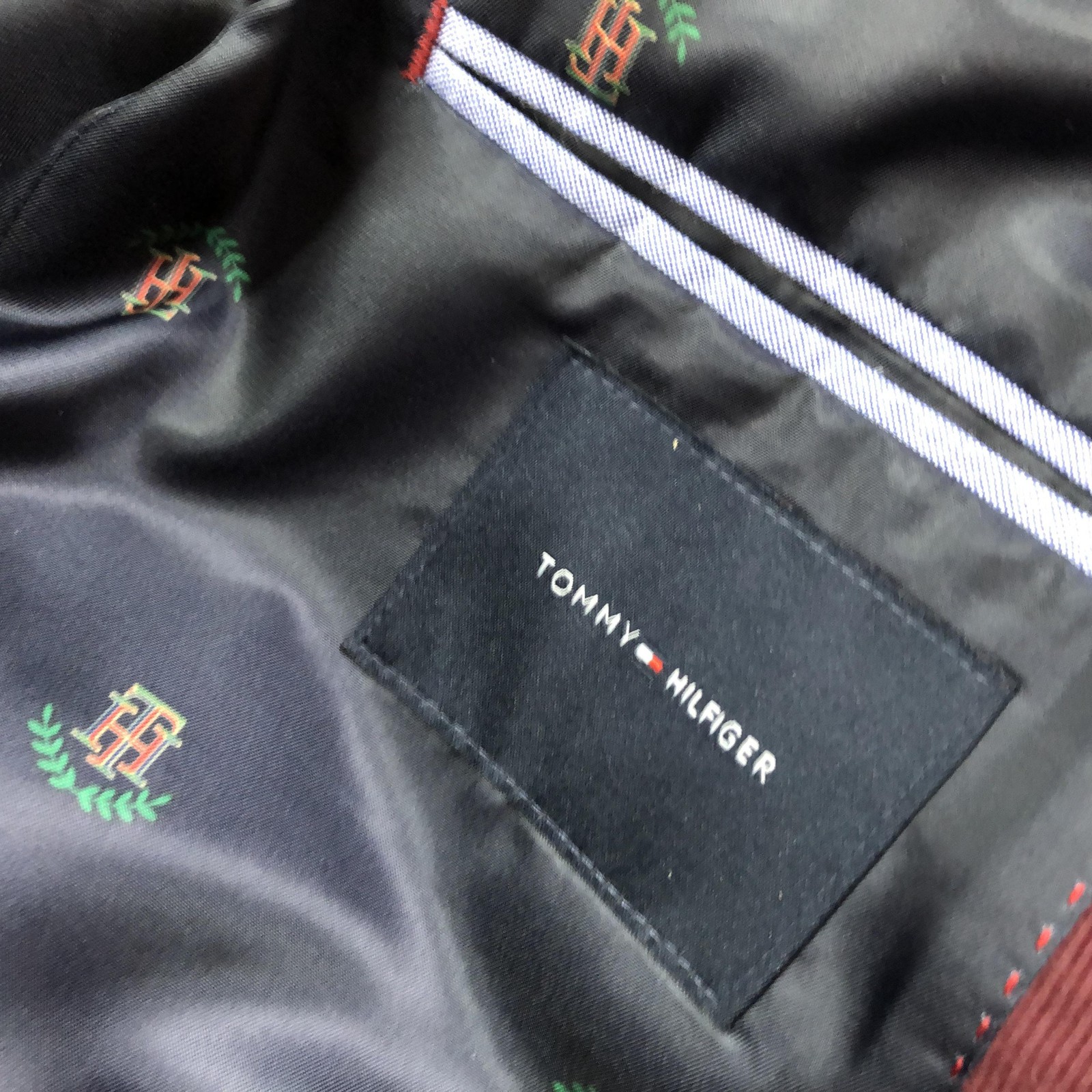 Tommy Hilfiger Blazer Mens 40L Red Corduroy Cotton Spandex Sport Coat Jacket thumbnail 6