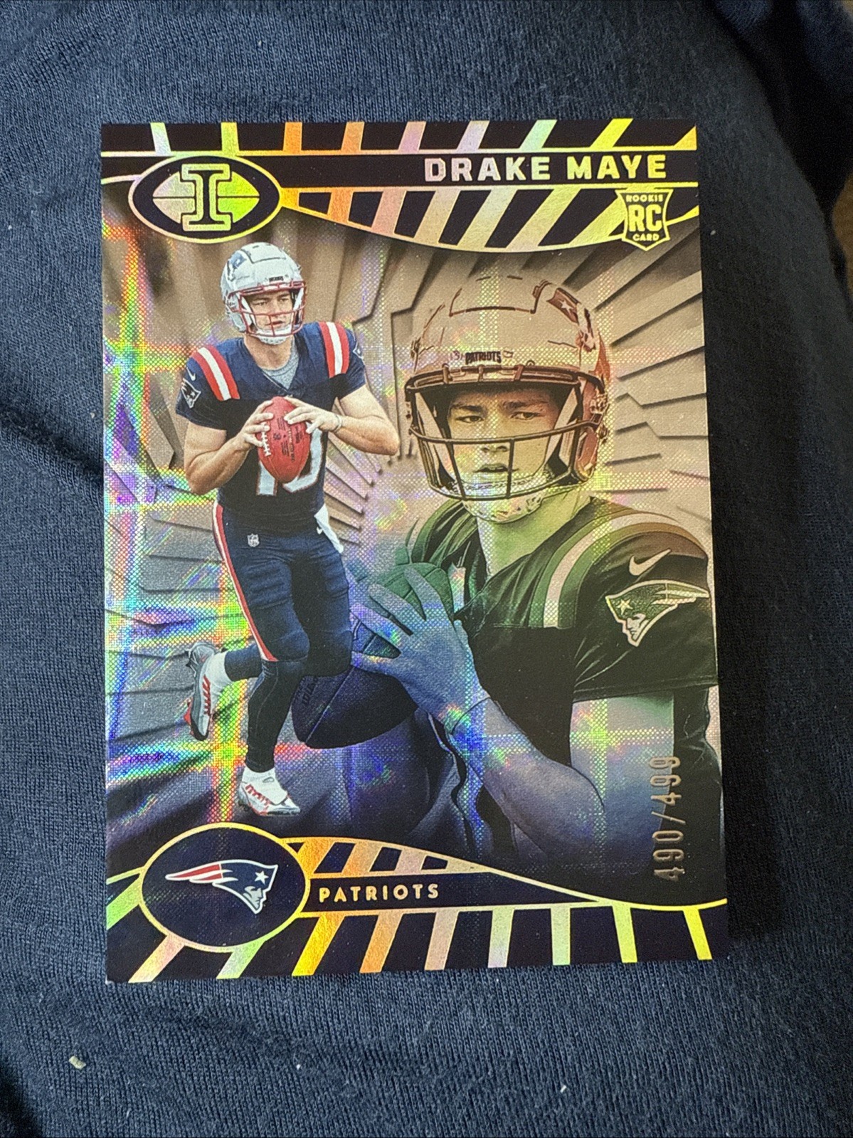 2024 Panini Illusions 59 Drake Maye Mirrored Trophy Collection /499 Rookie Logo