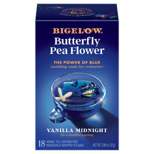 Bigelow Butterfly Pea Flower Vanilla Midnight Herbal Tea Tea Bags 18 Count