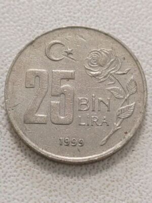  25000 25 Bin Lira - 1999 Turkey Coin Ataturk Old-Lira - KM#1041 T77