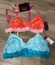 NO BOUNDARIES NOBO Lace Triangle Bralette Bra  s Lot Of 2 Size Small NEW