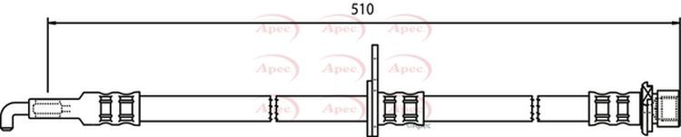 Brake Hose Front Right HOS3745 Apec Hydraulic 4806E1 90947W2002 Quality New - Image 5