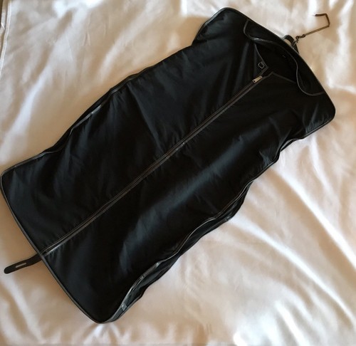 Vintage Travel Folding Garment Bag Luggage Black USS FD Roosevelt Navy Military - Picture 1 of 10