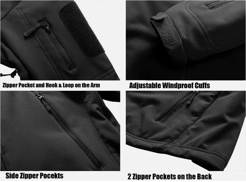 Tactical Jacket Mens Military Waterproof Coat Soft Shell Work Windbreaker Jacket - Picture 14 of 37