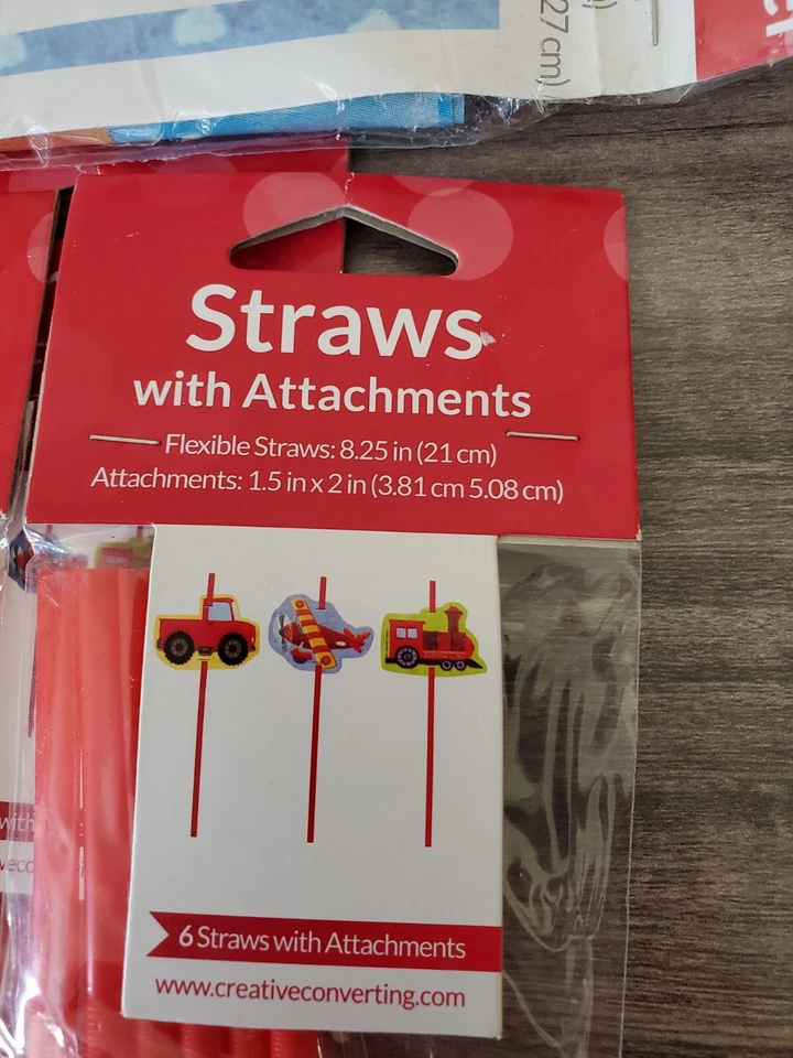 LOT Birthday ON THE GO Party SUPPLIES Cars PLANES Truck TRAINS Invite DECORATION - Image 3 of 4