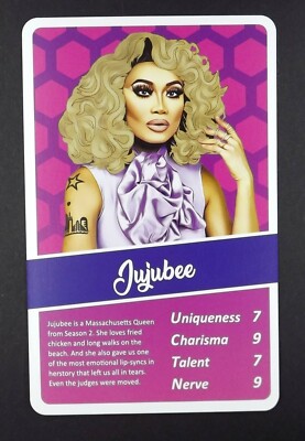 1 x illustrated card of drag artist - Jujubee - AO8
