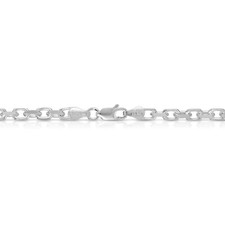 3mm Solid 925 Sterling Silver Italian Anchor Link Cable Chain, Made In Italy