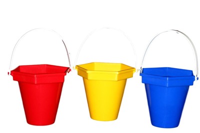 yellow beach bucket