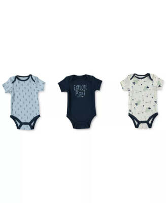 Chickpea Cutie Pie Baby Boys Printed Bodysuits Set, 3-6 Months