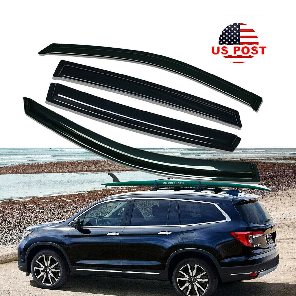 For 2016 2017 2018 2019 2020 2021 2022 Honda Pilot Window Visor