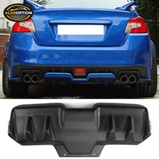Fits 15-21 Subaru WRX & STI 4DR Rear Bumper Lip Diffuser Matte Black PP