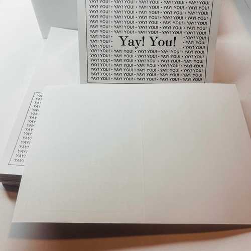 Yay!you! Embossed graphics cards 80cards 80 envelopes 6”x4” white