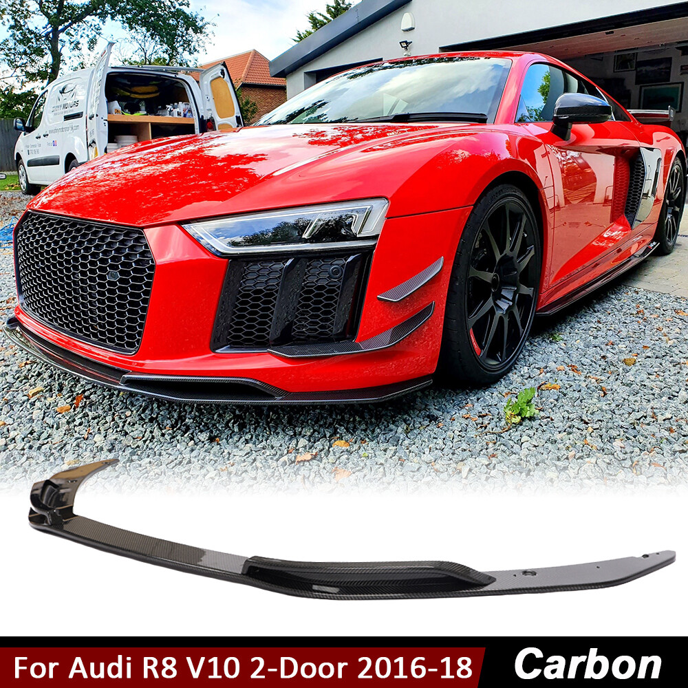 For Audi R8 GT V10 2-Door 2016-18 Carbon Fiber Front Bumper Lip Spoiler Splitter