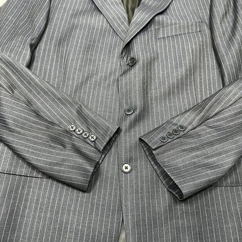 Cremeux Loro Piana Suit Mens 43 Long Blue Pinstriped 3 Button Wool 36X34 Pants * - Picture 3 of 24