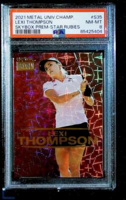 NM-MT PSA 8 2021 Metal Universe Skybox Premium Star Rubies 35 Lexi Thompson
