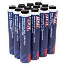 Image of Sealey Screw-Type EP2 Lithium Grease Cartridge 400g Pack of 12 SCS108
