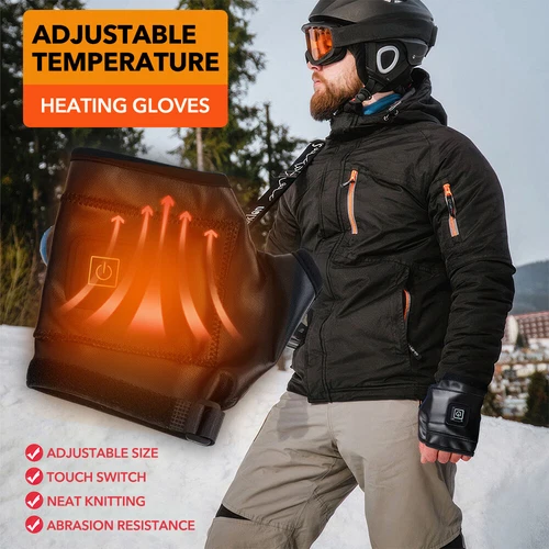 Fingerless Heated Gloves Women Man Work Rechargeable Electric Touchscreen Gloves - Picture 2 of 14