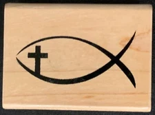 Inkadinkado Religious Ichthys Jesus Fish Rubber Stamp