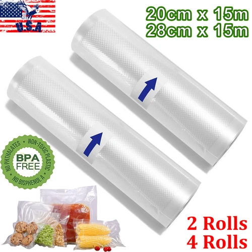 20 Rolls Vacuum Sealer Bags 8"x50' 11"x50' 4Mil Embossed for Food Saver Storage