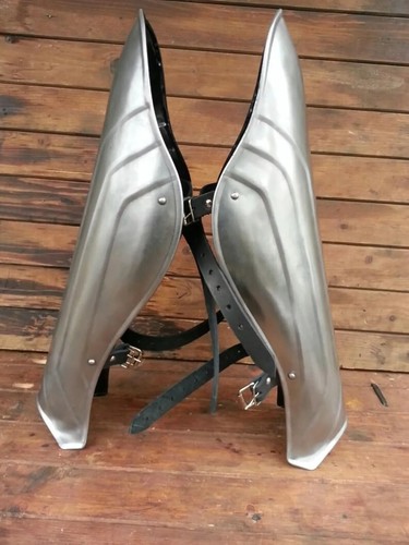 Greek Polished Steel Knight Armor Pair Of Leg Greaves Armor Cosplay,Larp Costume - Picture 3 of 5