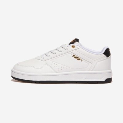 PUMA Court Classic White BLACK Gold 395018-07 Expeditedship