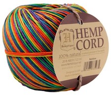 Hemptique Hemp Variegated Cord Ball 20lb 400'-Rainbow Pack of 1