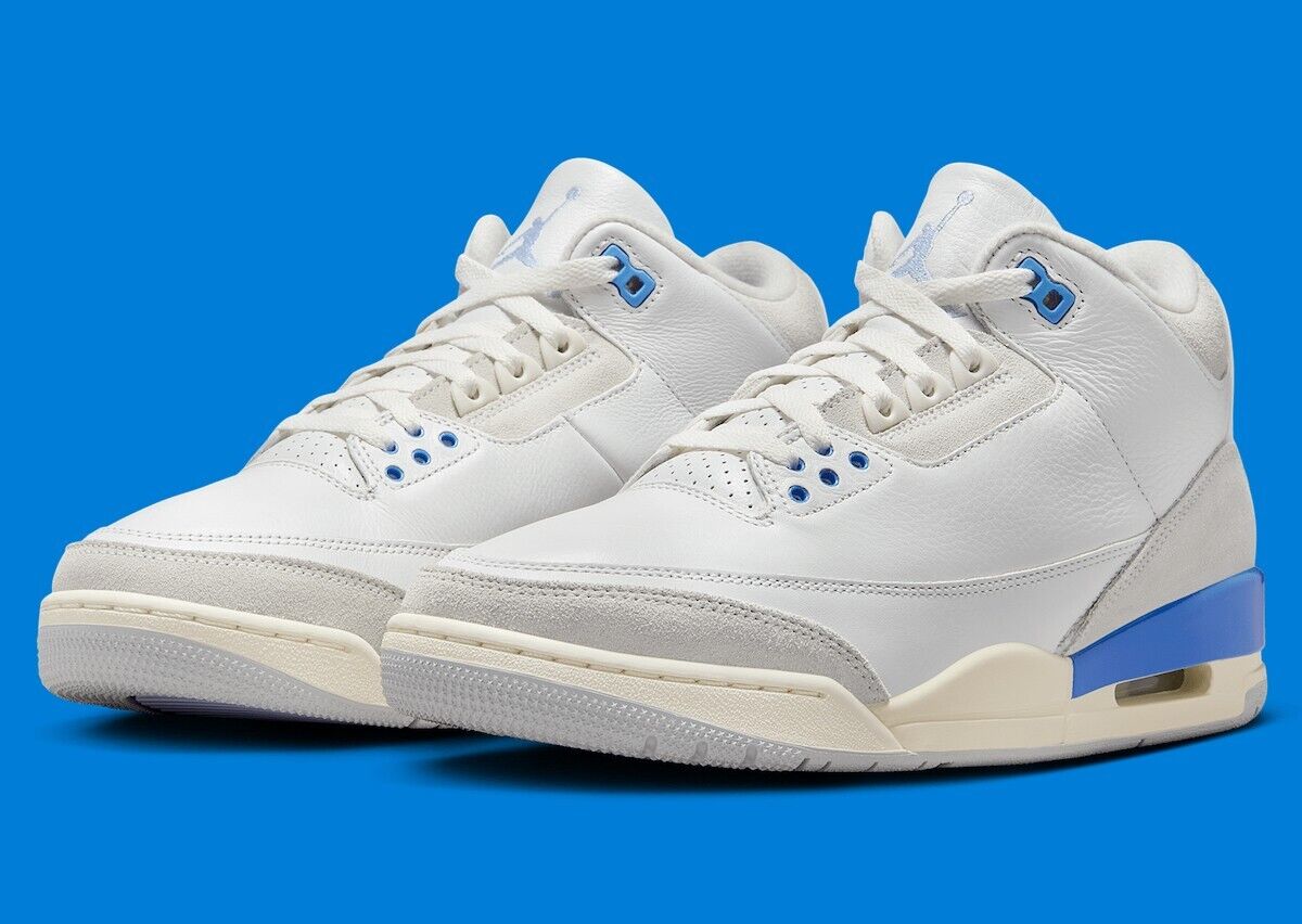 Nike Air Jordan 3 Retro Shoes Summit White Hyrdogen Blue Nike Air Jordan 3 Retro Shoes Summit White Hyrdogen Blue
