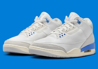Air Jordan 3 ホワイト/ブルー シューズ Nike Air Jordan 3 Retro Shoes Summit White Hyrdogen Blue