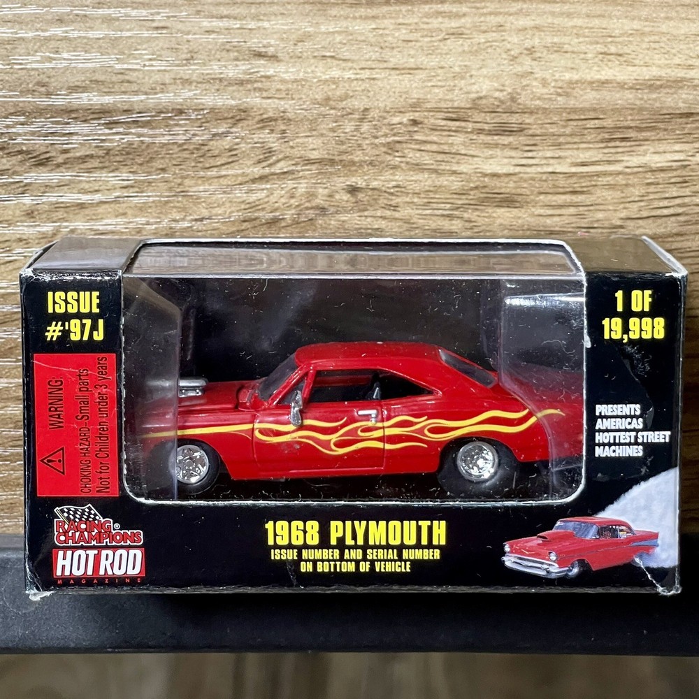 Racing Champions Hot Rod Drag Racing 1968 Plymouth Issue #97J Red New 1998