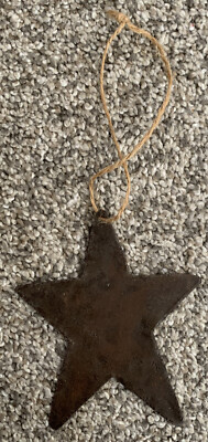Vintage Metal Brown Ornament Star Christmas Holiday Rustic