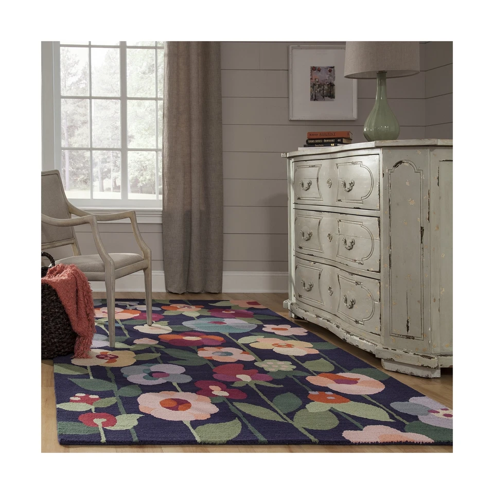 Tapete de área Momeni Newport Collection, 5'0" x 8'0", azul marinho - Imagem 2 de 4