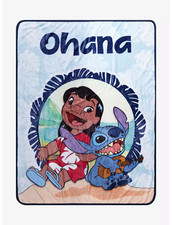 Disney Lilo  Stitch OHANA Throw Blanket NEW
