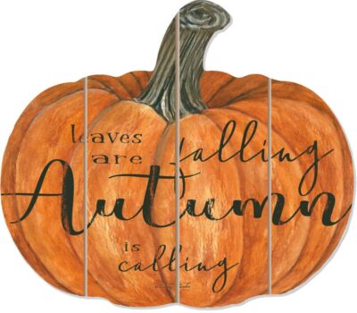 Leaves  Are Falling - 14x18 - Shaped Pumpkin Art