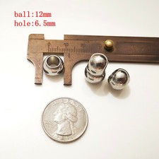 Bulk 12mm Stainless steel large hole 6.5mm beads Jewelry Finding/Making DIY