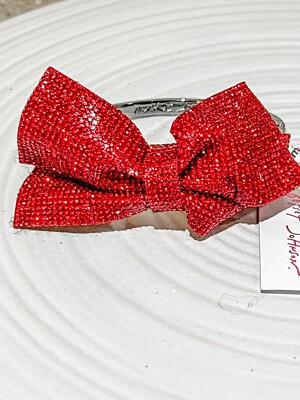 BETSEY JOHNSON Holiday Red Bow Stretch Ring Bling To The Max  display picture 3