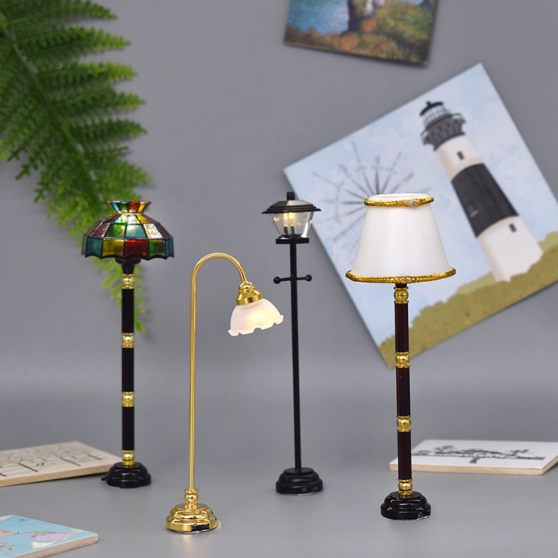 1x Dollhouse Miniature 1:12 Floor Lamp Lighting Pendent Decoration Accessories