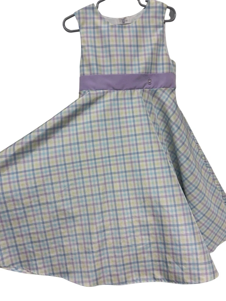 Vestido Sophie Rose Niñas Línea A Formal Sin Mangas Tattersall Cuadros Talla 6/6 Foto 2 de 4