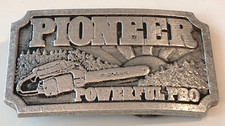 PIONEER Powerful Pro Chainsaw Saw Logging Lumberjack Rare Belt Buckle