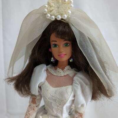 Vintage 1990 Barbie Wedding Gown From The Bridal Collection #779 w