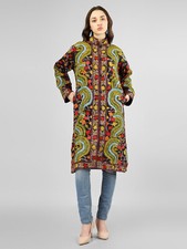 Kashmiri Jacket With Aari Embroidery, Floral Jacket With Multicolour Embroidery