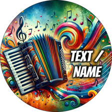 Akkordeon Schifferklavier Tortenaufleger Party Deko personalisiert Name Geschenk