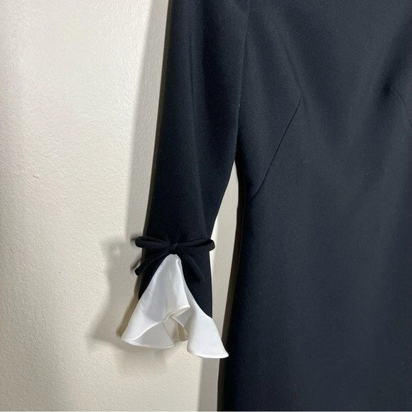 Abito tubino nero Kate Spade New York donna con volant manica 3 4 taglia 0 ufficio