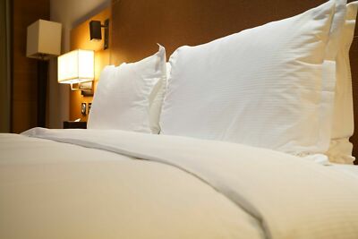 SATINSTREIFEN LUXUS HOTEL QUALITÄT KISSEN SUPER FRÜHLING HÜPFUNG RÜCKEN EFFEKT