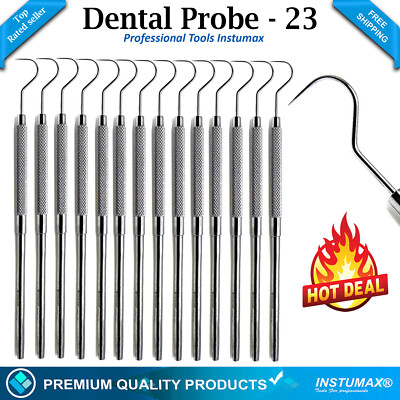 Probe #23 Hook Dental Endodontic Explorer Dentists Lab diagnose Single Ended