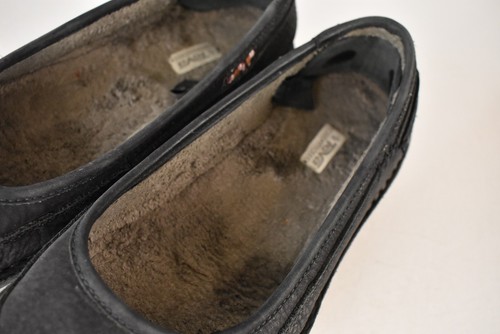 Teva Womens Sz 6.5 Spider Ballet Flats Black Leather Fleece Lined Slip On Shoes - Picture 3 of 11