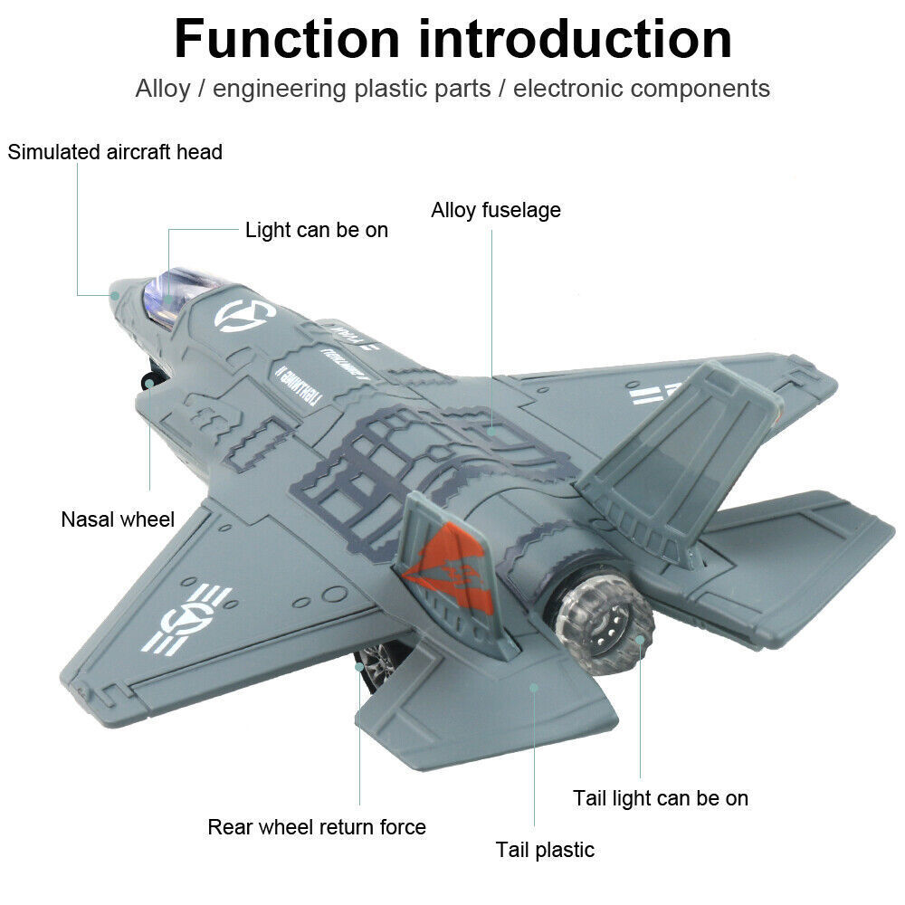Set 2 Aerei Militari In Pressofuso Scala 1:72 – F-35 E F-16 – Luci E Suoni