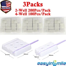 600/300Pc Dental Disposable Mixing Wells 2/4-Well Bonding Composites Tray Dishes