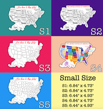 TWO Small US Map STICKERS - Choose Two Styles or Get Two of One Style