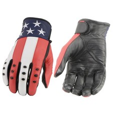 Milwaukee Leather MG7527 Men s Stars and Stripes Leather Gloves w/ Touch Fingers