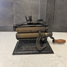 Antique Crown Cast Iron Crimper Pleater Ruffler Roller Fluter Machine 